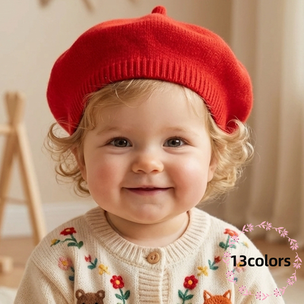 Novo Beret de Malha em Cor Sól - Baby Products To Sell avaliação e preço